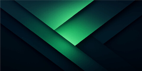 Obraz premium Abstract green background with geometric lines and a futuristic light pattern, perfect for a tech-inspired wallpaper design