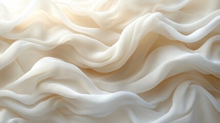 Obraz premium A close up of a white fabric with a very large wave pattern