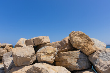 Rocks at the coast of the island of Sardinia Italy 