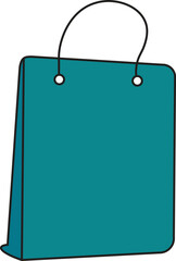 Dark Cyan-colored shopping bag for shop