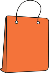 Orange-colored shopping bag for shop