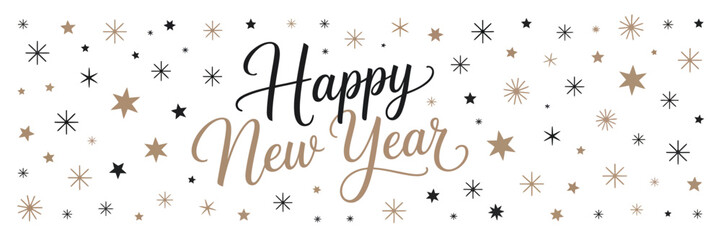 Happy New Year 2026 Typography with Confetti and Fireworks