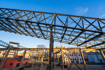 Fototapeta premium Equipment of steel works, The workshop and equipment of the steel mill