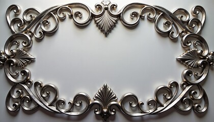 Hand-forged silver filigree background with swirling metal wirework motifs