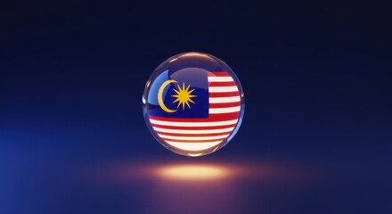 Malaysia Flag in a Glass Orb: A Digital Representation of Malaysian Patriotism and National Identity