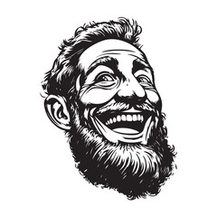 Obraz premium bearded man smiling silhouette