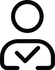 User profile icon with checkmark symbol account approval