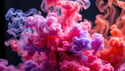 Vibrant Colorful Smoke Explosion Dark Background