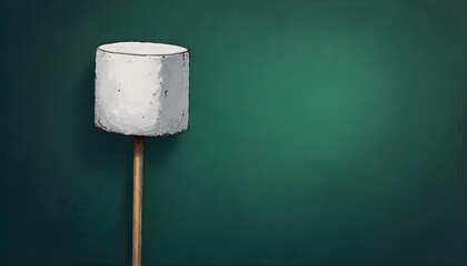 Hand-drawn marshmallow on a stick, vector illustration.