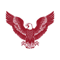 Obraz premium eagle isolated in White Background, eagle vector, Flat lay vector illustration 