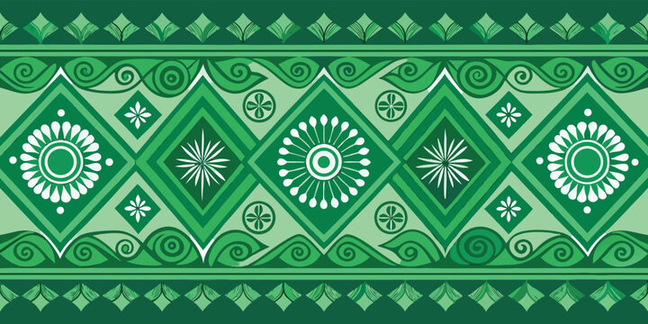 GraphicRiver's green seamless decorative patterns, highlighting elegant and intricate designs for creative projects..eps