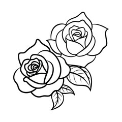 black and white rose