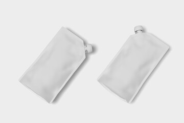 Spout Pouch Mockup on White Background