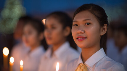 A Heartwarming Candlelight Ceremony: Celebrating Community and Togetherness Amidst the Soft Glow of Hope and Unity