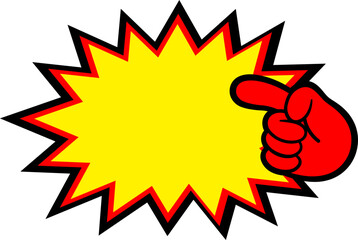 Promotion tags Price and sale signs with pointing hand icon. red yellow color isolated template.
