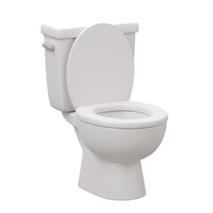 A clean and modern ceramic toilet with the seat up is presented in a simple and elegant style ready for use.