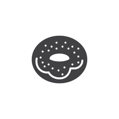 Donut pastry solid glyph icon