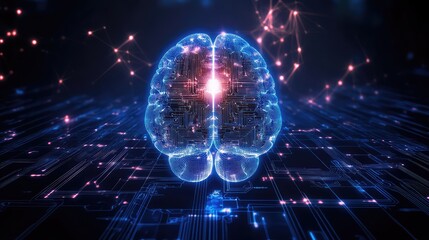 Fototapeta premium synapse blinking digital brain