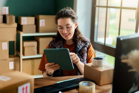 Woman working in a warehouse