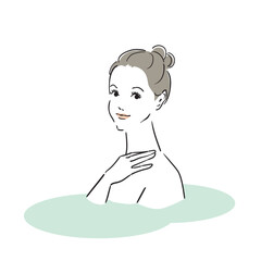 気持ちよさそうに入浴する綺麗な女性