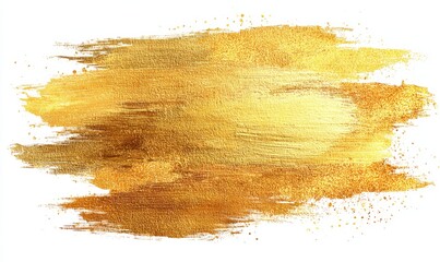 Gold paint stroke on white