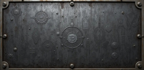 Metal background. Pattern for wallpapers, covers, wall decorations. Oil paint