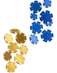 Global poker chip symbolizing global business on white background