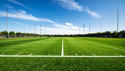 Empty football field under a clear sky (1)
