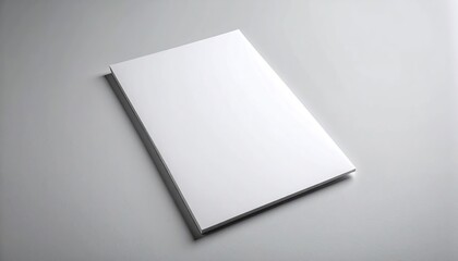 White Rectangular Paper on a Light Gray Surface with Soft Shadow Minimalist Composition for Design