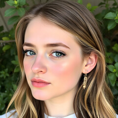 Naklejka premium Beautiful and fashionable piercing on a girl.