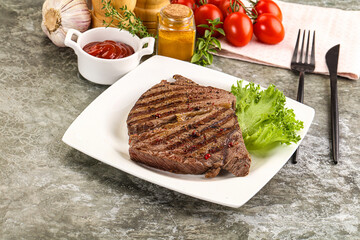 Delicus grilled beef steak with sauce