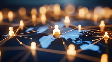 Global Network Connection Illustration Showcasing International Business Collaboration Online