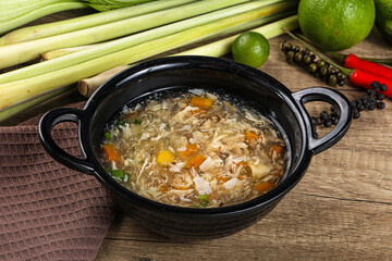 Asian gourmet crab soup with spices