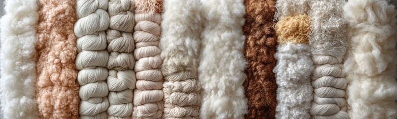 Bunch of yarn on a rack banner