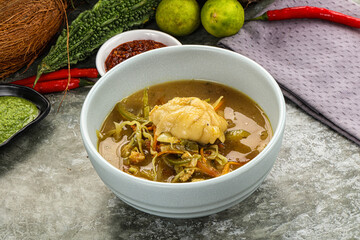 Chinese wonton soup with dumplings