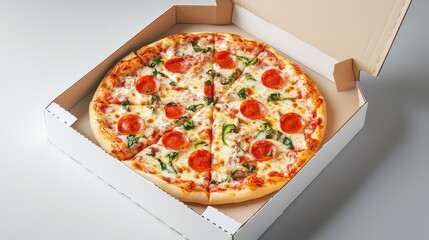 delivery white pizza box