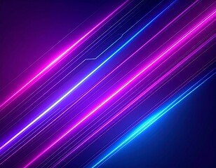 Fototapeta premium Background with glowing circuit lines in purple and pink, dark gradient surface, minimal futuristic design, holographic light effects