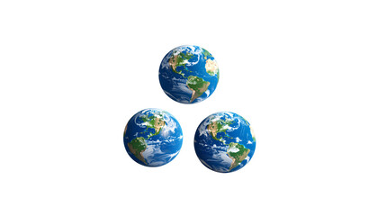 Obraz premium Blue and green globe on white background 