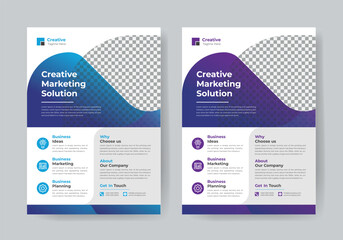 Creative Marketing Solution Flyer Design Templates for Business Promotion and Advertising with Modern Color Schemes and Layouts