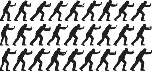 people push silhouette