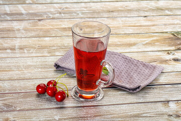 Sweet cherry juice in the glass