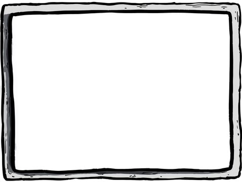 Hand - drawn Style Black - and - White Border, Vintage Cartoon Frame for Illustration Decoration, Bullet Journal Design, Creative Layout Scenarios