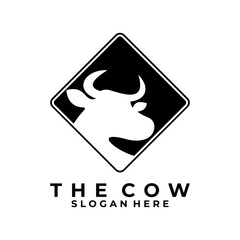 Cow sign logo design icon vector. Cow logo design template