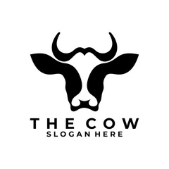 Animal Cow logo design vector template. Cow Head logo icon