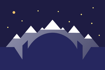 Fototapeta premium Mountains under the starry sky