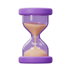 A stylized hourglass with flowing sand represents the passage of time and the concept of deadlines in a simple elegant design.