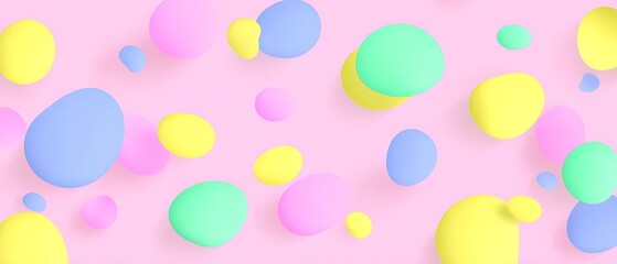 Pastel shapes on a pink surface