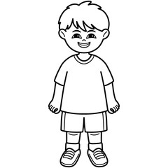Hand drawn cartoon illustration of a boy
