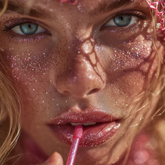 Beauty and makeup close up