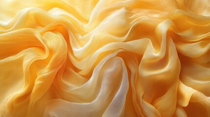 Obraz premium Yellow fabric with a very large amount of folds on it